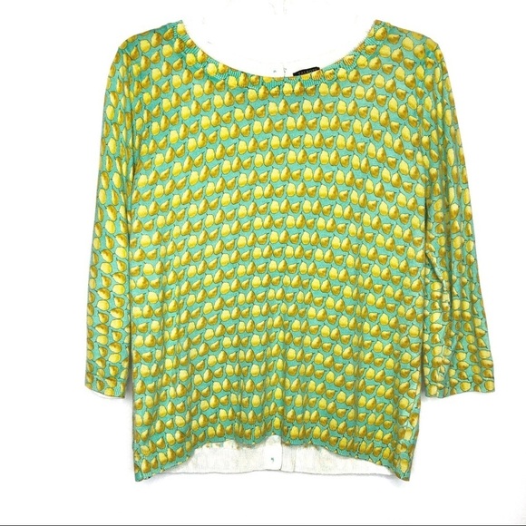Talbots Novelty Pear Print Lightweight Sweater Petite - Picture 1 of 6
